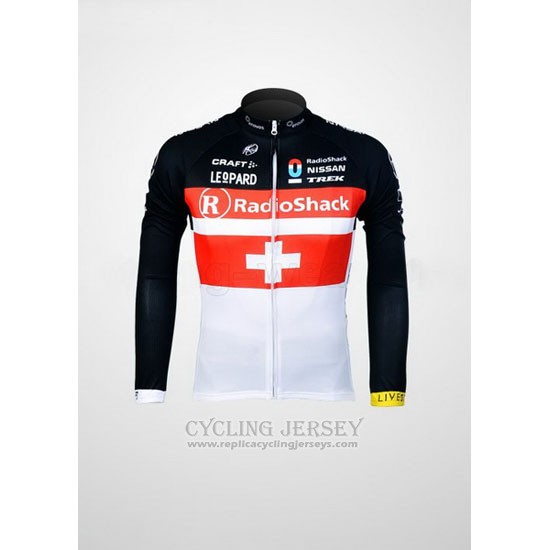 2011 Cycling Jersey Radioshack Champion Switzerland Long Sleeve and Bib Tight